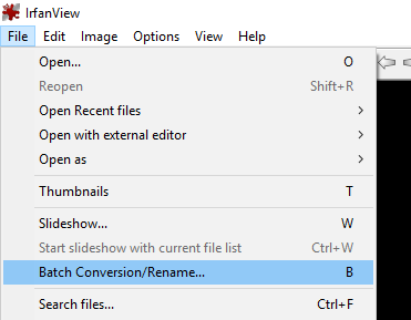 Click on Batch Conversion/Rename from the File Menu