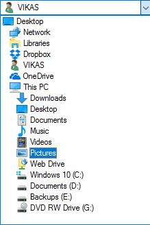 Browsing for the images' directory